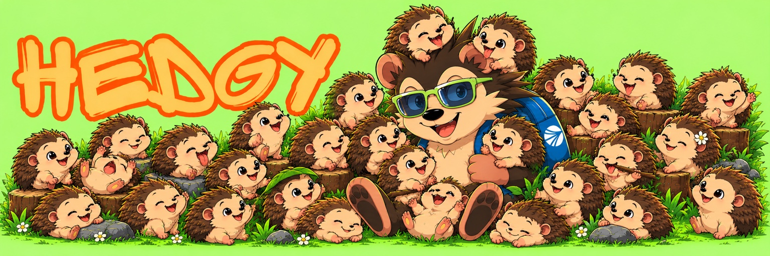 HEDGY with a pack of baby hedgehogs